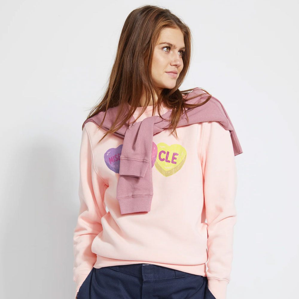 CLE Candy Heart Sweatshirt, Sweatshirts, WeBleedOhio, WeBleedOhio