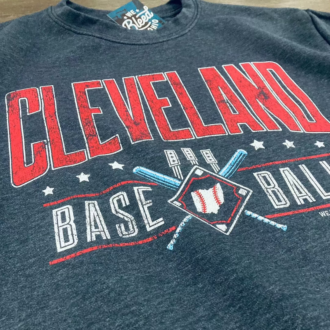 Cleveland Retro - Baseball Crew Neck Sweatshirt, Sweatshirt, WeBleedOhio, WeBleedOhio