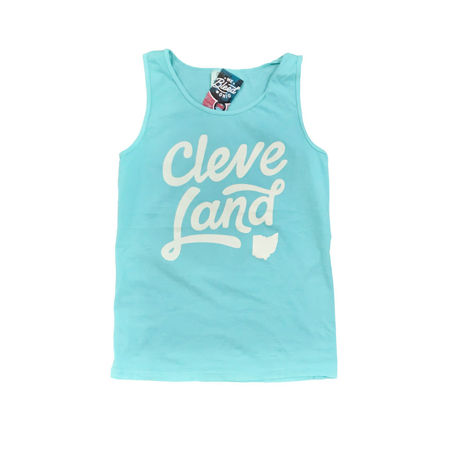 CleveLand Script - Comfort Colors Tank Top, Tank Tops, WeBleedOhio, WeBleedOhio