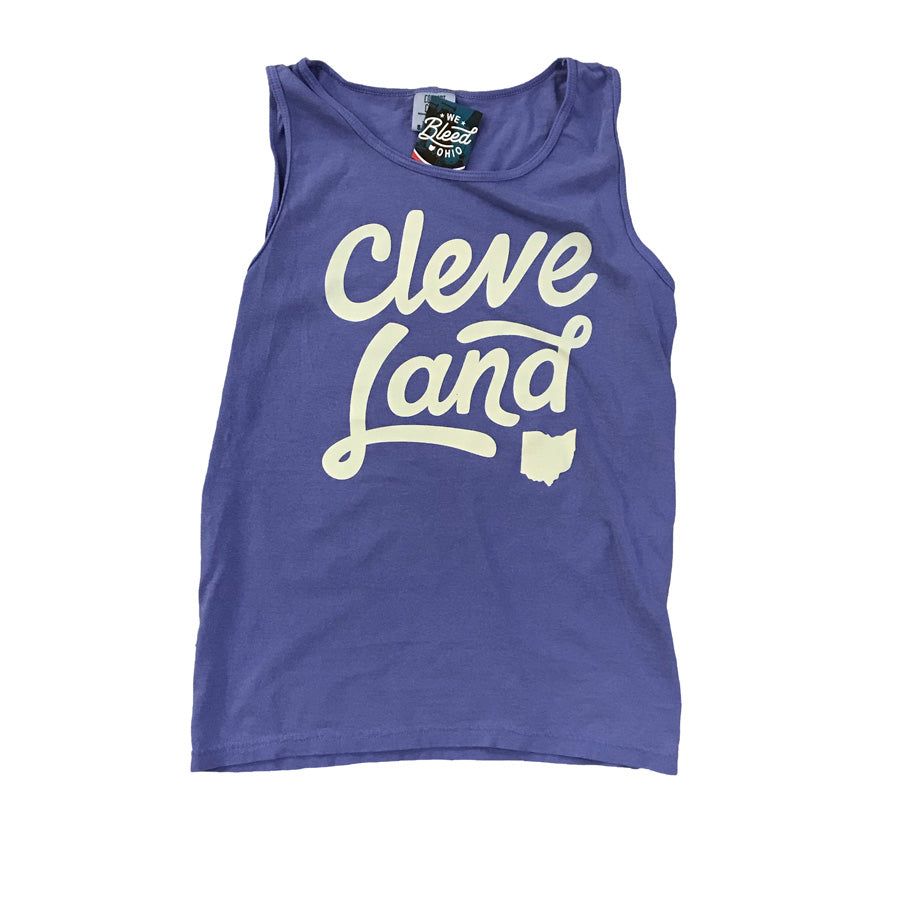 CleveLand Script - Comfort Colors Tank Top, Tank Tops, WeBleedOhio, WeBleedOhio