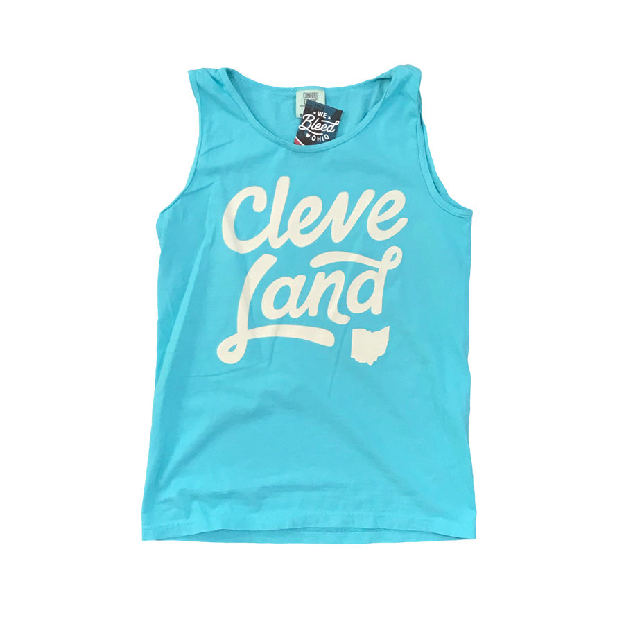 CleveLand Script - Comfort Colors Tank Top, Tank Tops, WeBleedOhio, WeBleedOhio