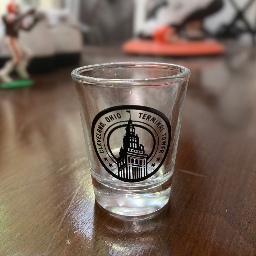 Shot Glass - Cleveland Terminal Tower, Shot Glasses, WeBleedOhio, WeBleedOhio