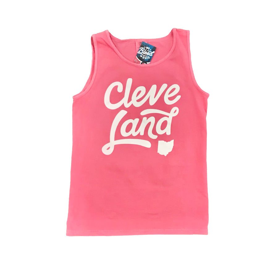 CleveLand Script - Comfort Colors Tank Top, Tank Tops, WeBleedOhio, WeBleedOhio