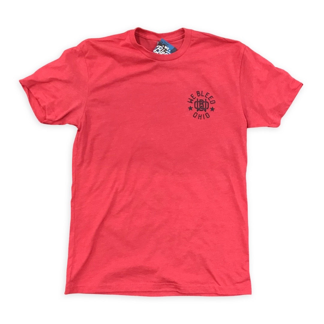 We Bleed Ohio - Front and Back Logo - Red T-shirt, T-shirts, WeBleedOhio, WeBleedOhio