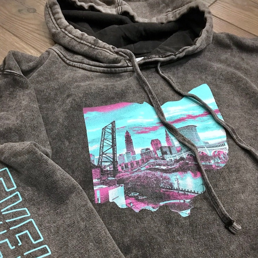 Ohio Cleveland Skyline - Hooded Sweatshirt, Hoodies, WeBleedOhio, WeBleedOhio