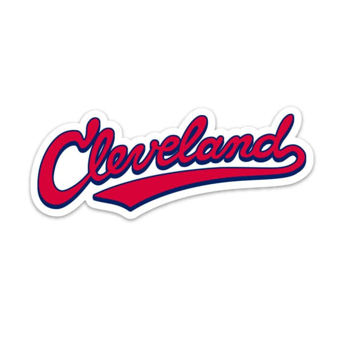 Sticker - Cleveland Red and Blue Script, Decorative Stickers, WeBleedOhio, WeBleedOhio