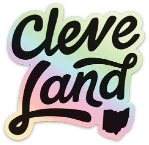 Sticker Holographic - CleveLand Script, Decorative Stickers, WeBleedOhio, WeBleedOhio