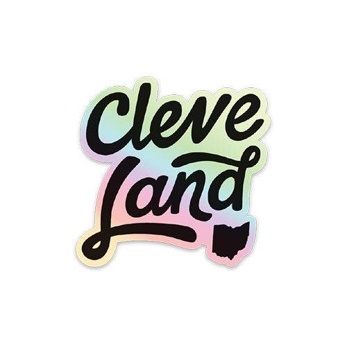 Sticker Holographic - CleveLand Script, Decorative Stickers, WeBleedOhio, WeBleedOhio