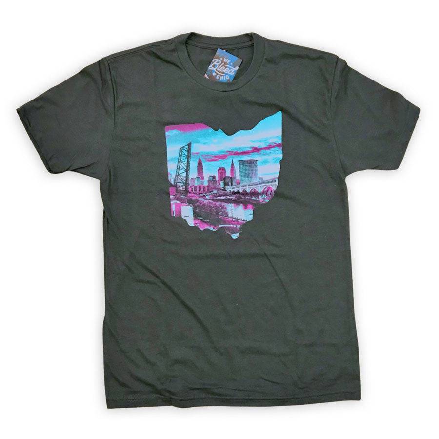 Ohio Cleveland Skyline - Triblend T-shirt, Shirts & Tops, WeBleedOhio, WeBleedOhio