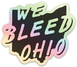 Sticker Holographic - We Bleed Ohio State Logo, Sticker, WeBleedOhio, WeBleedOhio