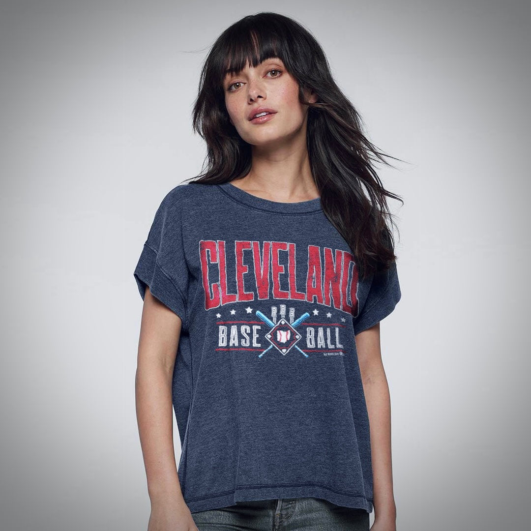 Cleveland Retro - Baseball Women's Vintage Wash Tee, T-shirts, WeBleedOhio, WeBleedOhio