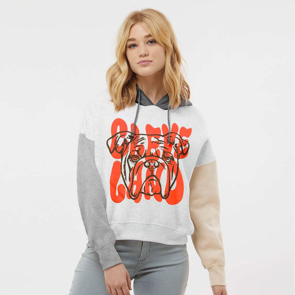 Cleveland Dawg - Women's Crop Hoodie, Hoodies, WeBleedOhio, WeBleedOhio