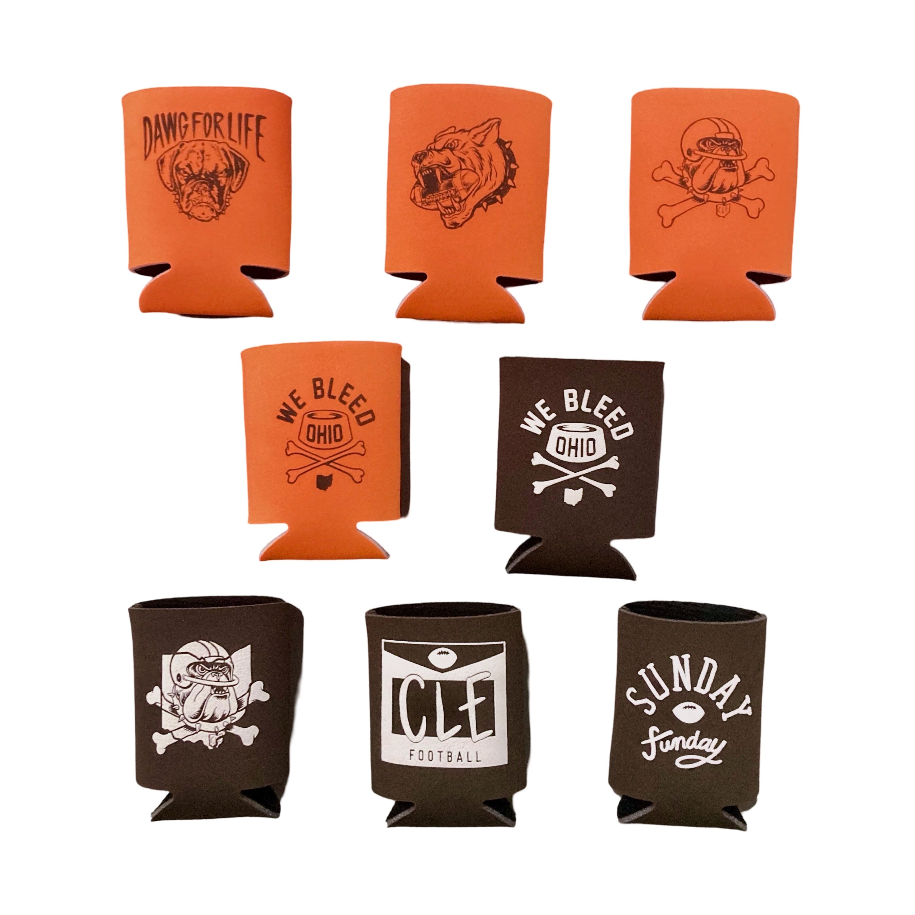 Cleveland Football Koozies - Can Coolers, Can & Bottle Sleeves, WeBleedOhio, WeBleedOhio