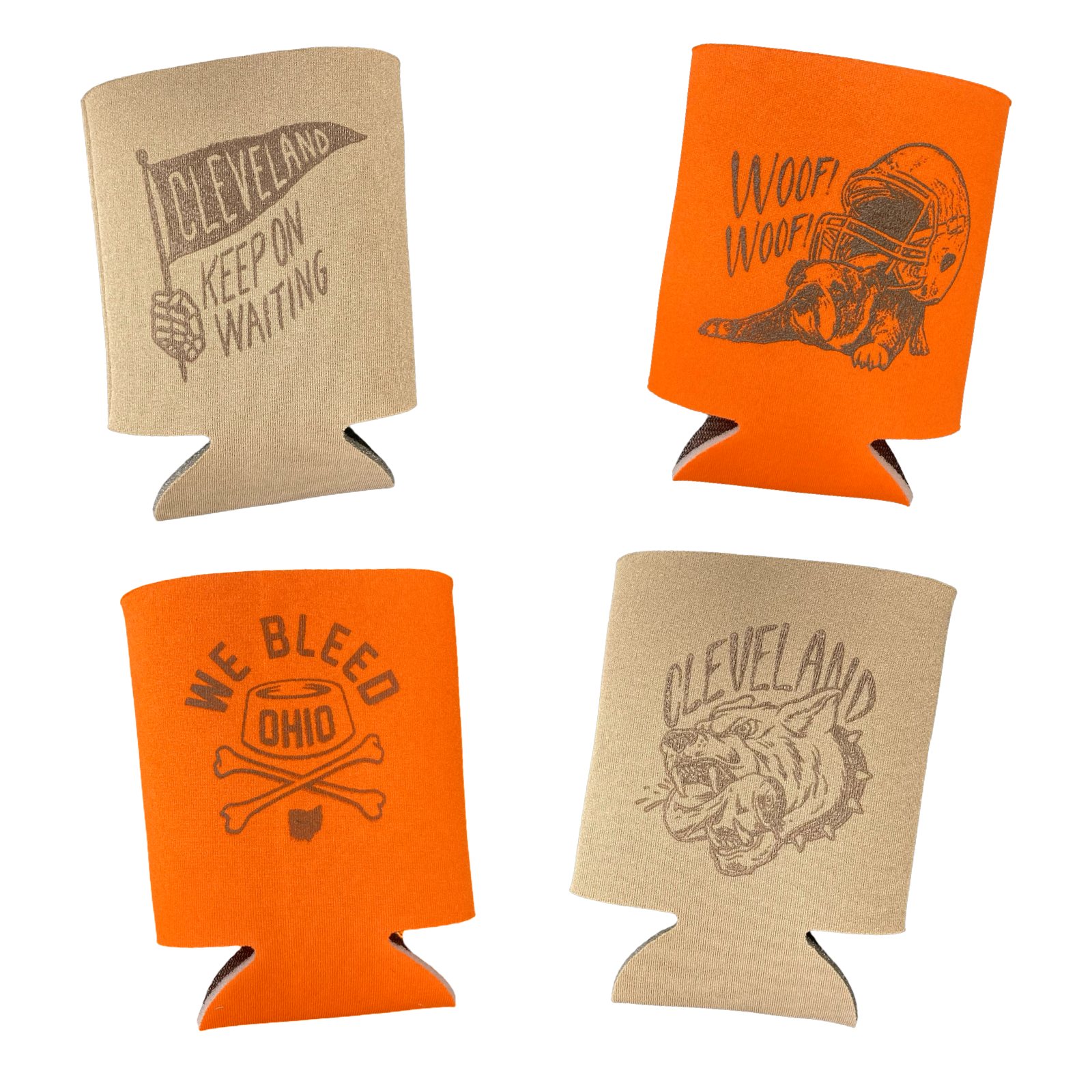 Cleveland Football Koozies - Can Coolers, Can & Bottle Sleeves, WeBleedOhio, WeBleedOhio