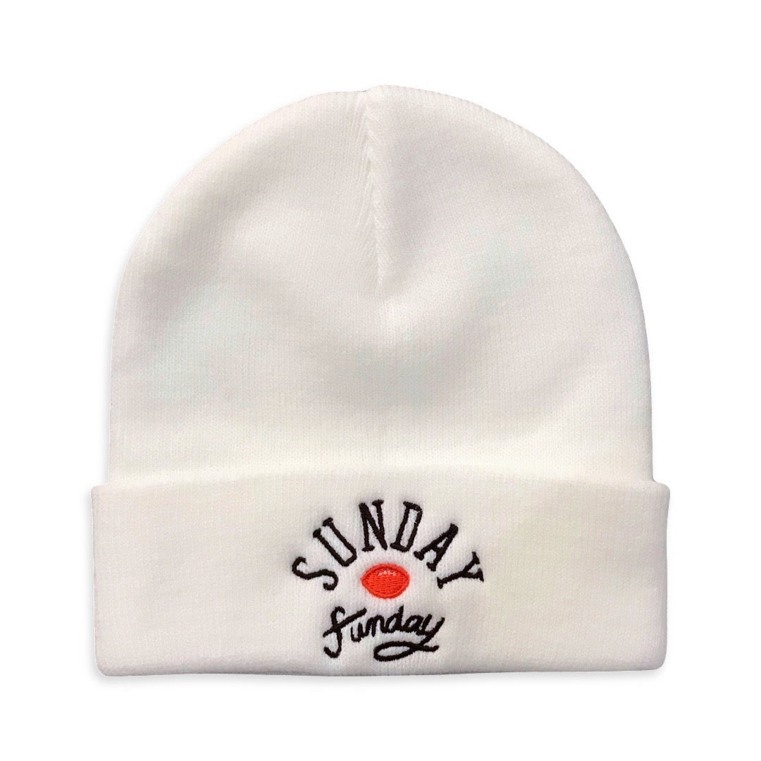 Winter Hat – Sunday Funday Embroidered Cuffed Beanie, Beanie, WeBleedOhio, WeBleedOhio