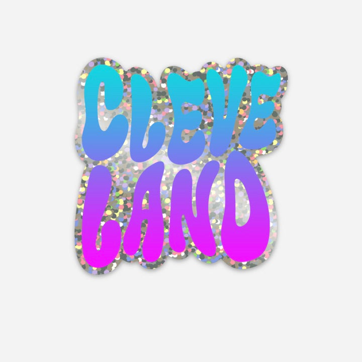 Sticker Glitter - Cleveland Groovy, Decorative Stickers, WeBleedOhio, WeBleedOhio