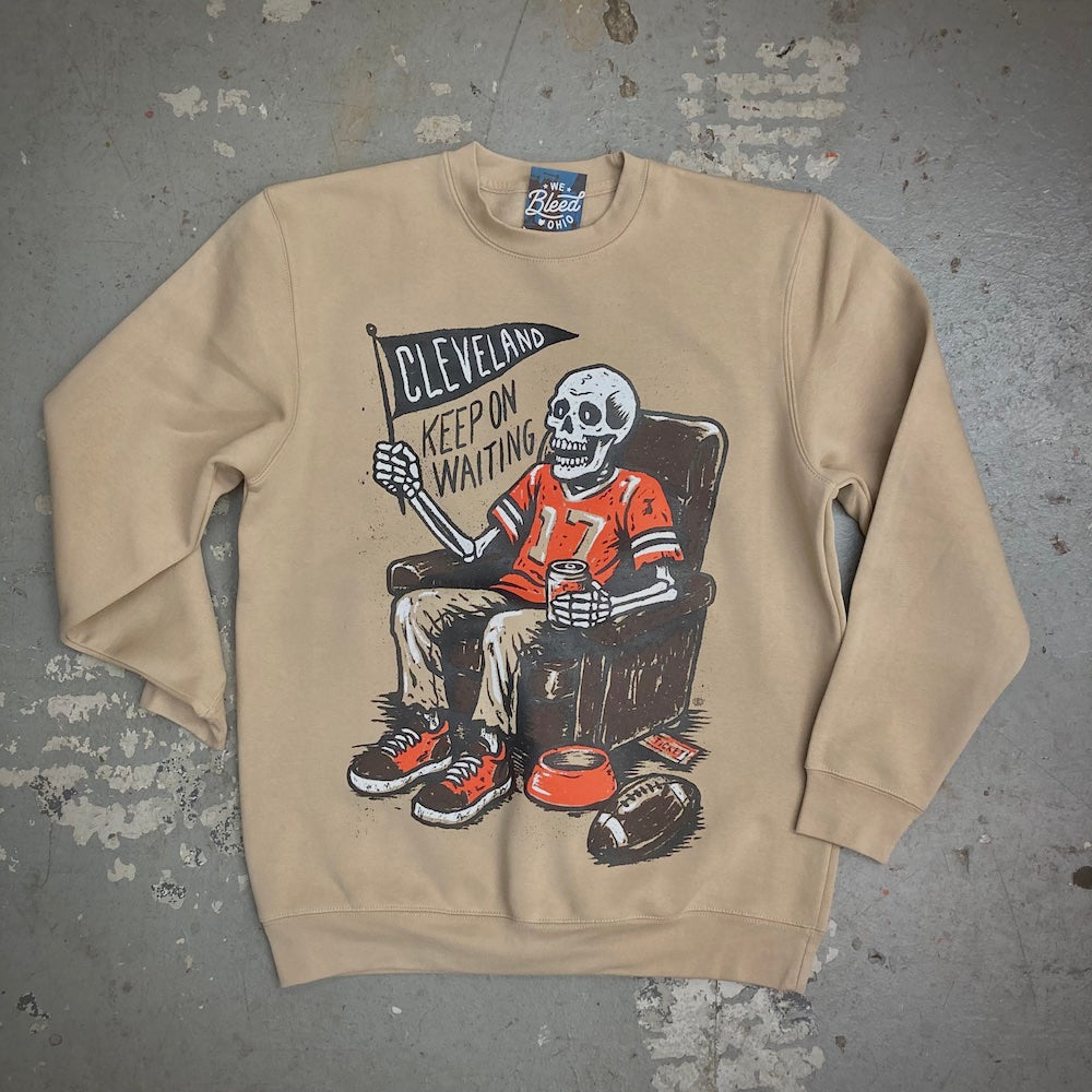 Keep On Waiting Cleveland - Football Crewneck