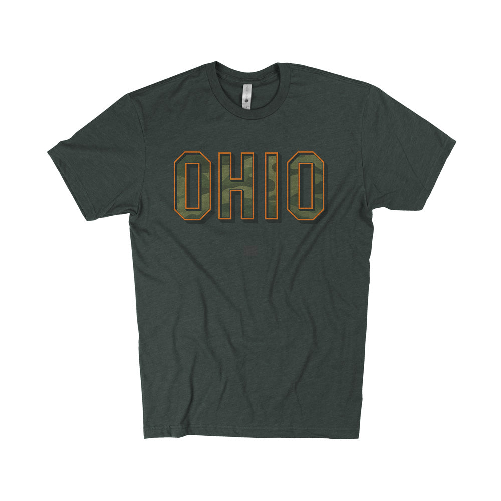 Bold Ohio Shadow Text - Blended Tshirt, T-shirts, WeBleedOhio, WeBleedOhio