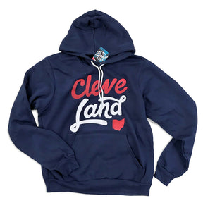 Cleveland Script - Ballpark - Hooded Pullover Sweatshirt, Hoodies, WeBleedOhio, WeBleedOhio