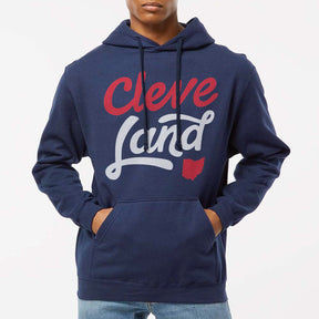 CleveLand Script - Ballpark - Hooded Pullover Sweatshirt, Hoodies, WeBleedOhio, WeBleedOhio