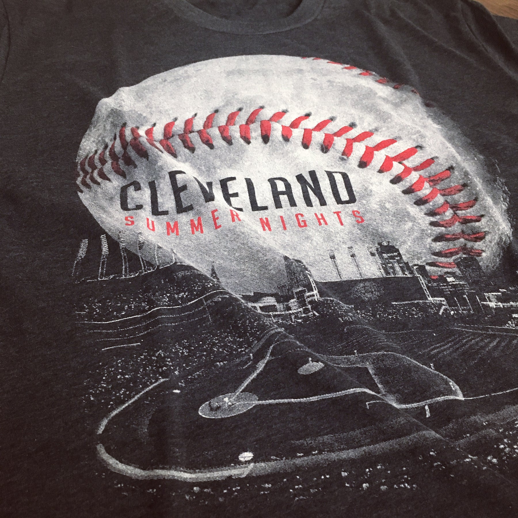 We Bleed Ohio Apparel- Cleveland, Ohio, Clothing, Cleveland Summer Nights - Baseball Moon T-shirt, T-shirts, [product_collection] - WeBleedOhio