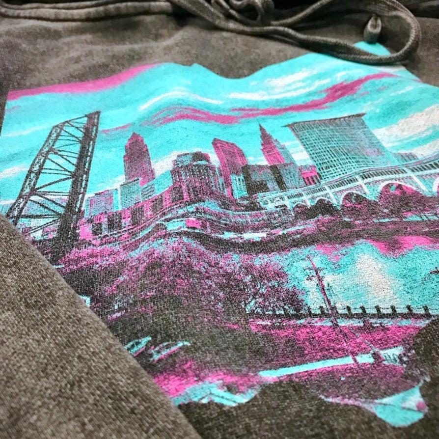 Ohio Cleveland Skyline - Hooded Sweatshirt, Hoodies, WeBleedOhio, WeBleedOhio