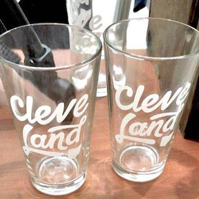 Cleveland - Pint Glasses, Beer Glasses, WeBleedOhio, WeBleedOhio