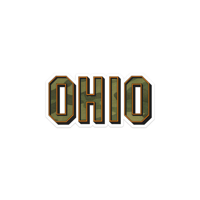 Sticker - Block Ohio Camo Text | WeBleedOhio