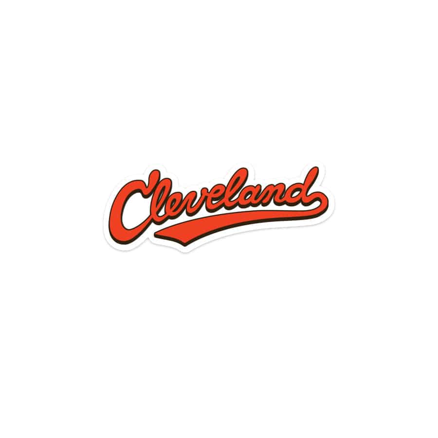 Sticker - Cleveland Orange and Brown Script, Decorative Stickers, WeBleedOhio, WeBleedOhio