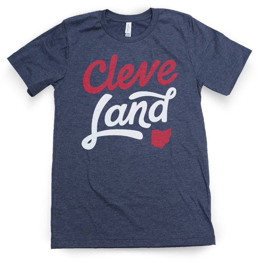 CleveLand Ohio Script - Cleveland Ballpark Tshirt, Shirts & Tops, WeBleedOhio, WeBleedOhio