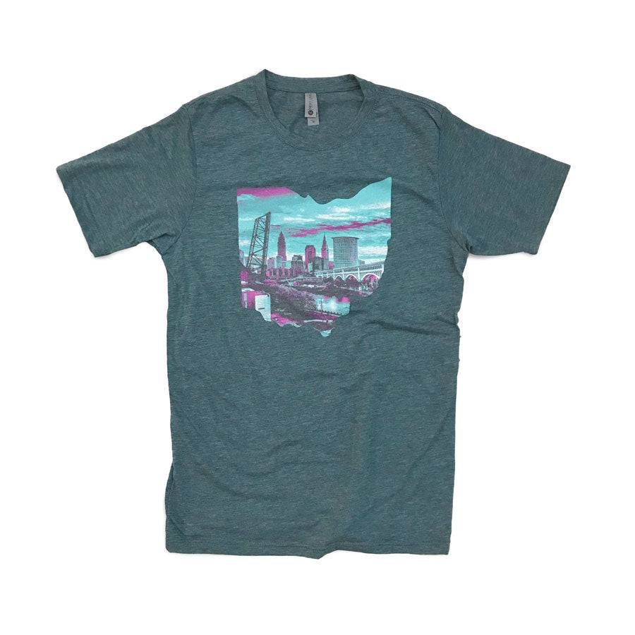 Ohio Cleveland Skyline - Triblend T-shirt, Shirts & Tops, WeBleedOhio, WeBleedOhio