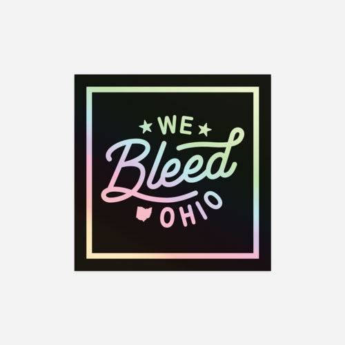 Sticker Holographic - We Bleed Ohio Square Logo, Sticker, WeBleedOhio, WeBleedOhio