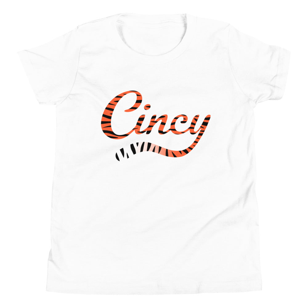 WeBleedOhio Cincinnati Apparel - Script Cincy T-Shirt Black Heather / 2XL